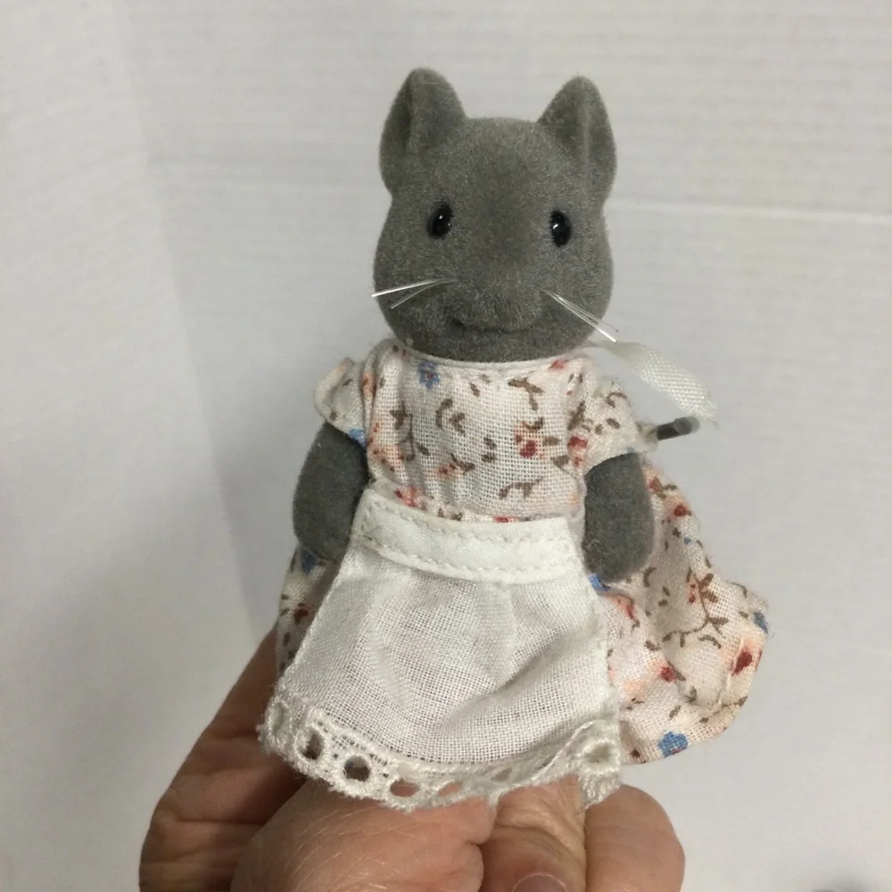 Sylvanian Families Calico Critters Vintage Thistlethorn Grey Mouse Dad & Mom